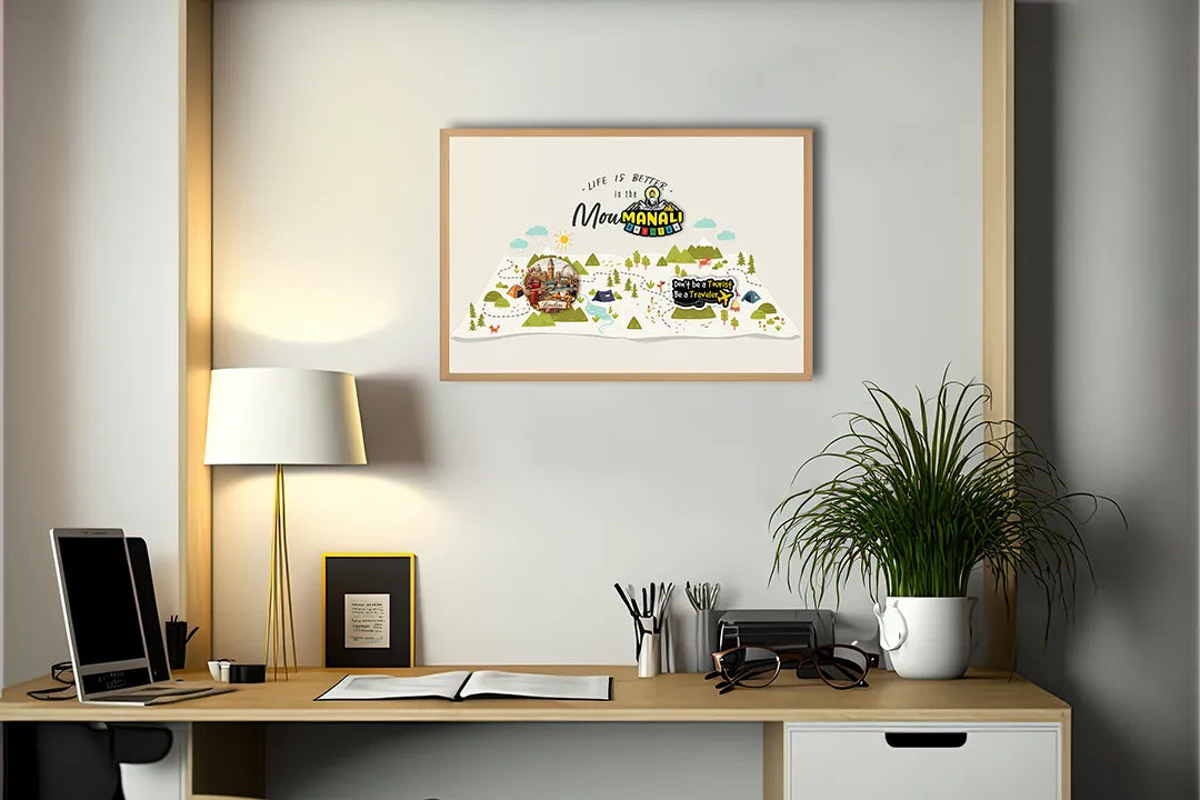 Metall Magnetboard mit hochwertigem Life is better in mountains Design