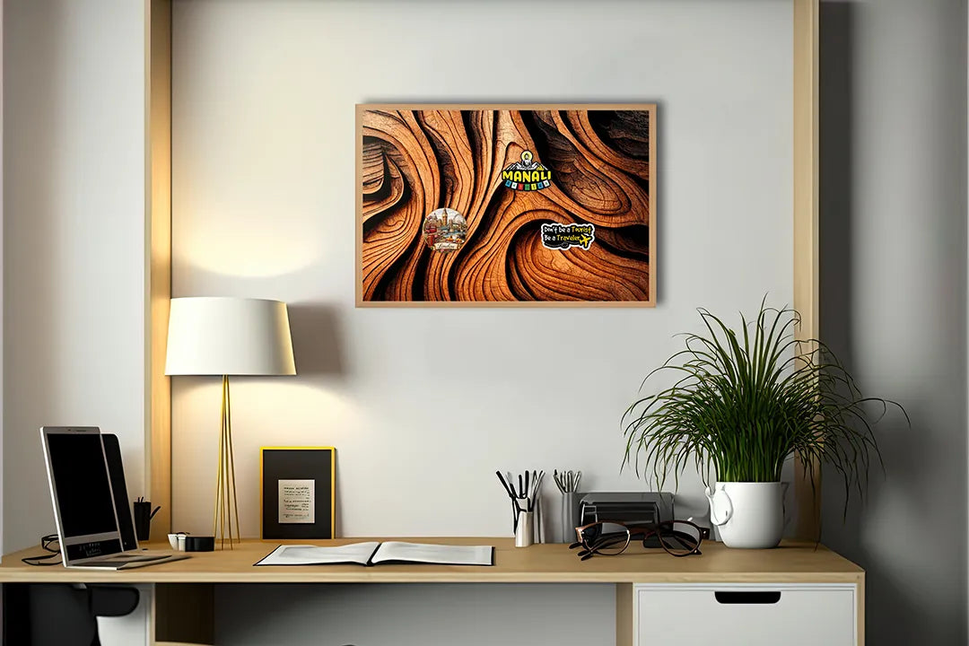 Metall Magnetboard mit hochwertigem Golvend Holz snijwerk Design
