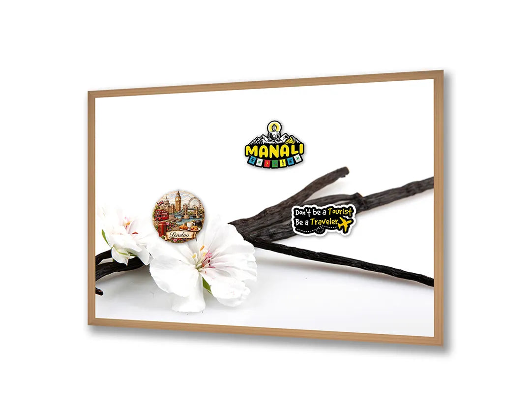 Metall Magnetboard mit hochwertigem Weiße Orchidee Mit Zen Steine Design