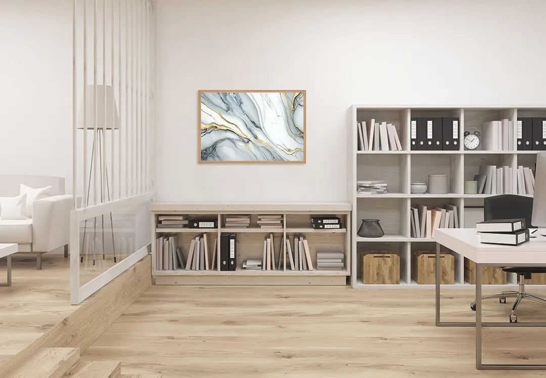 Metall Magnetboard mit hochwertigem Gold weiß Marmor Design