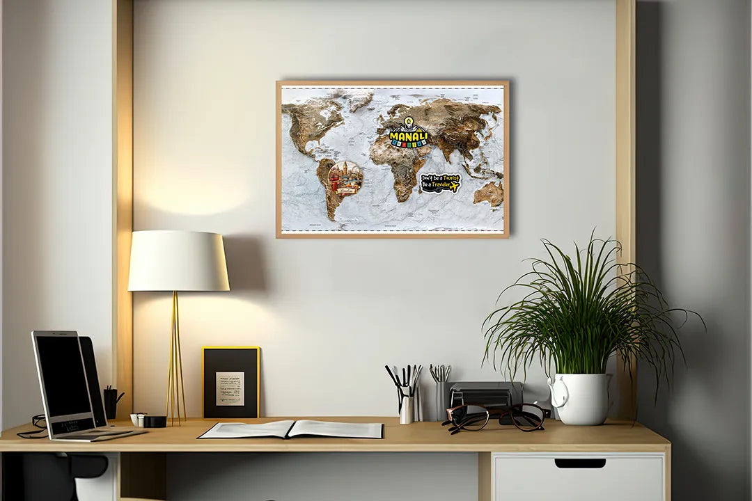 Metall Magnetboard mit hochwertigem Weltkarte ijs Design