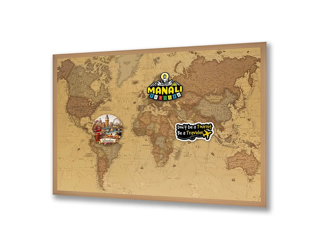Metall Magnetboard mit hochwertigem Klassische Weltkarte Design