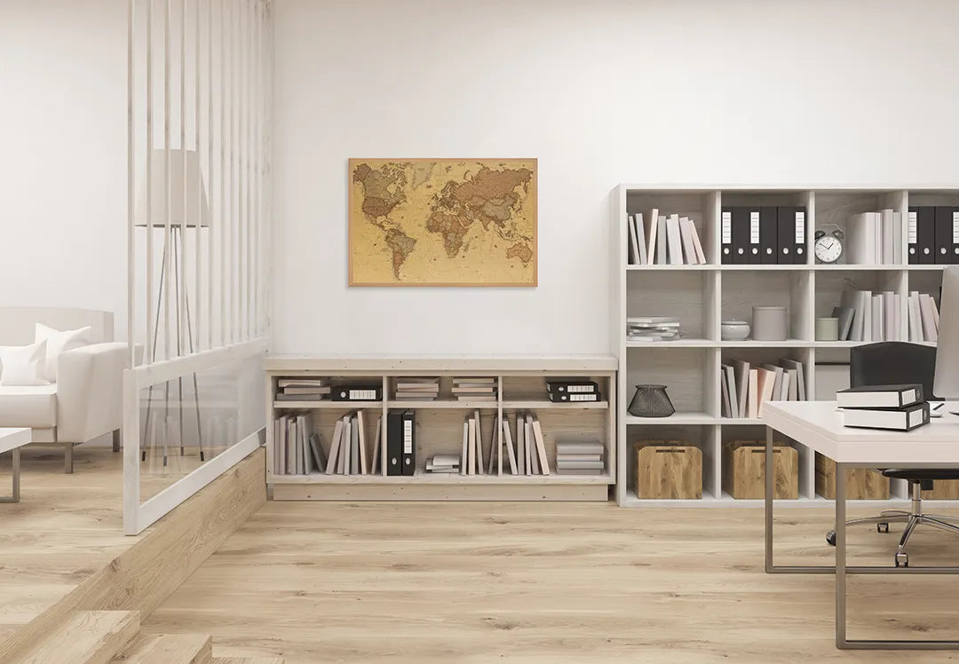 Metall Magnetboard mit hochwertigem Klassische Weltkarte Design