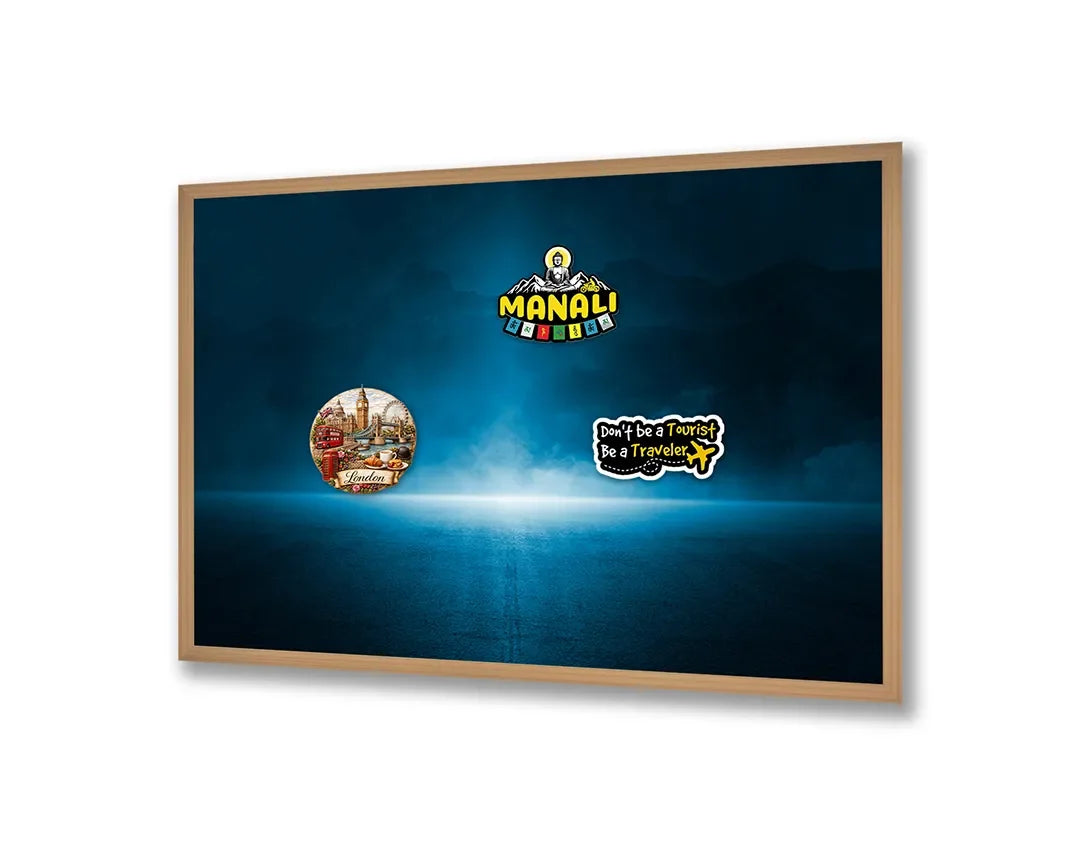 Metall Magnetboard mit hochwertigem Blau Licht in duisternis Design