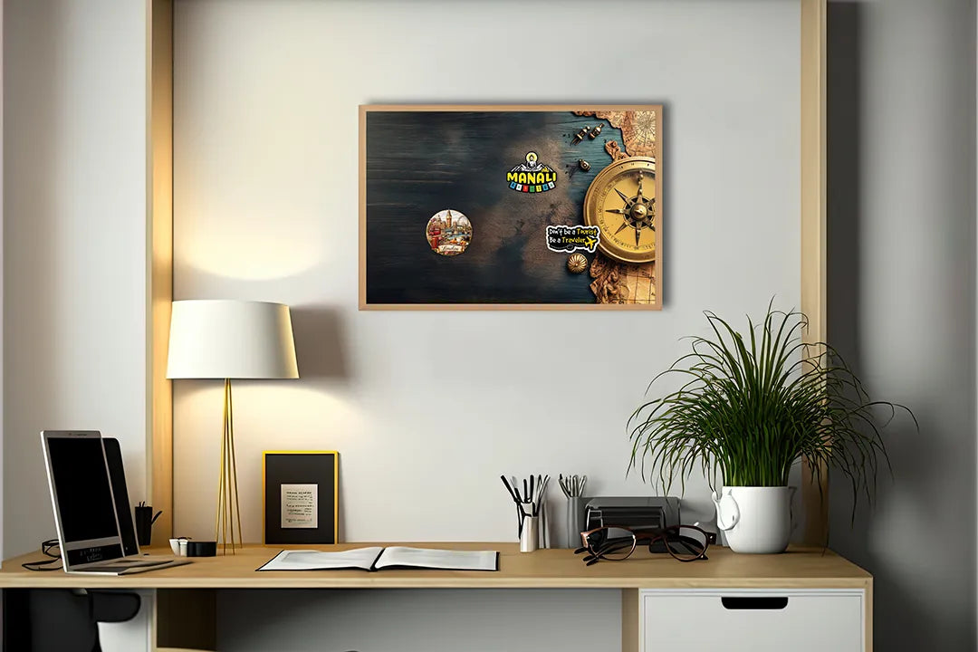 Metall Magnetboard mit hochwertigem Oud Kompass auf Karte Design