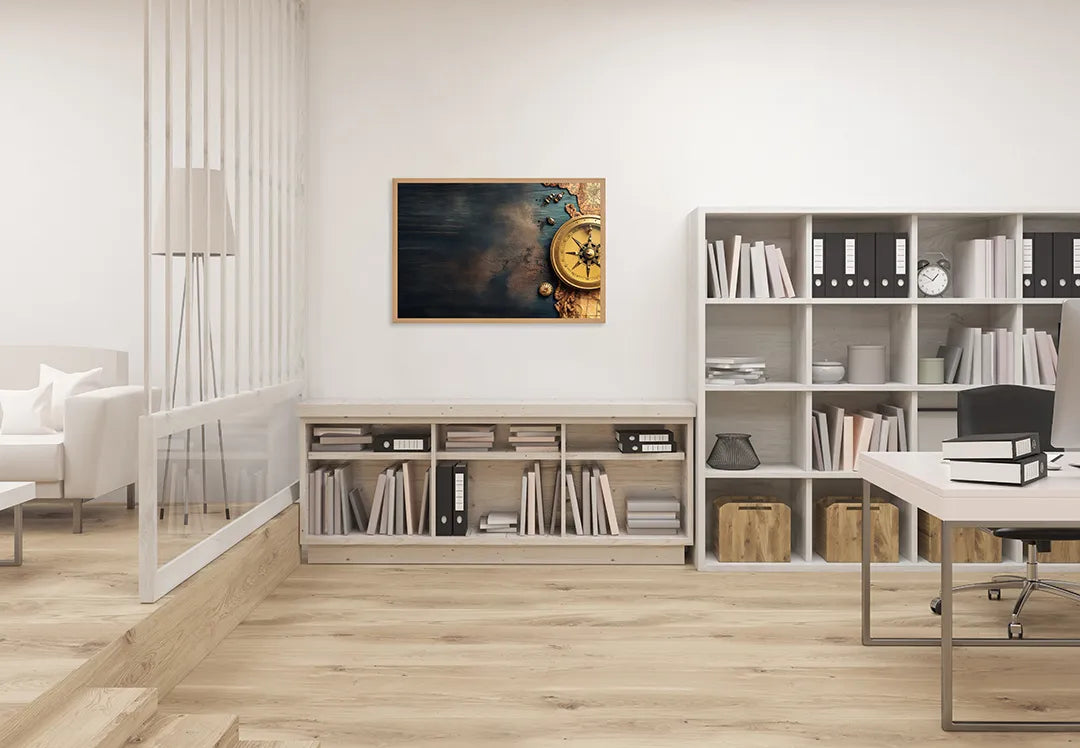 Metall Magnetboard mit hochwertigem Oud Kompass auf Karte Design
