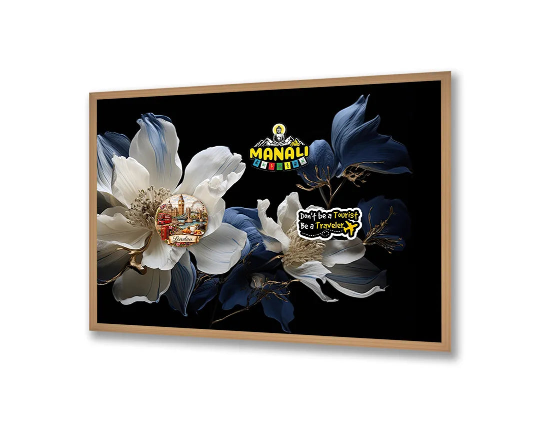 Metall Magnetboard mit hochwertigem Weiße Orchidee auf schwarz Design