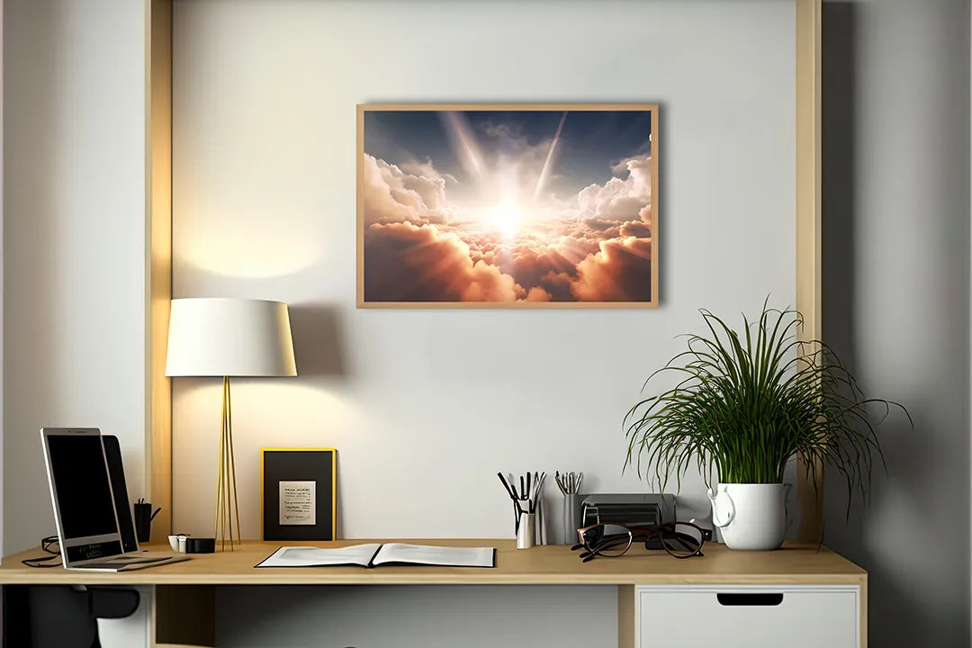 Metall Magnetboard mit hochwertigem Hemel Wolken zonlicht Design