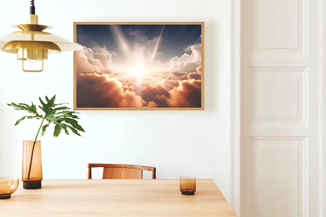 Metall Magnetboard mit hochwertigem Hemel Wolken zonlicht Design
