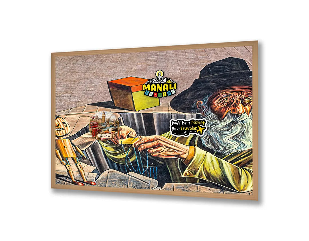 Metall Magnetboard mit hochwertigem Schilderij abstrakt Gesicht Design
