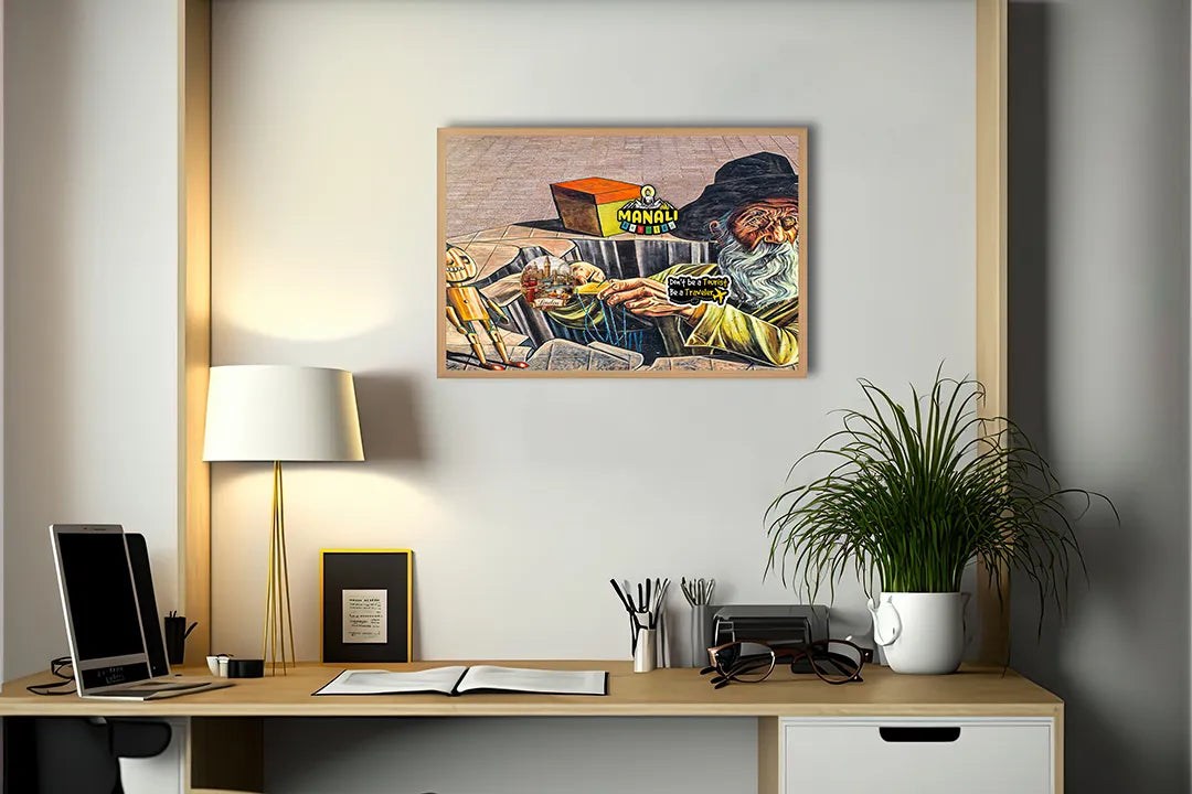 Metall Magnetboard mit hochwertigem Schilderij abstrakt Gesicht Design