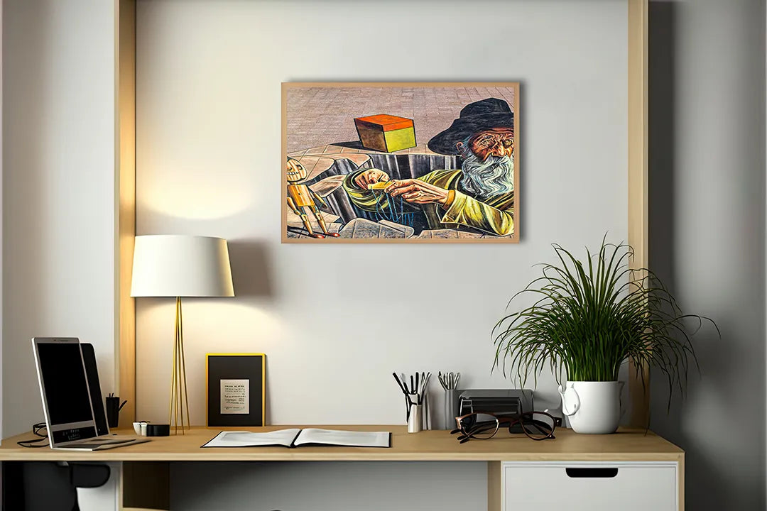 Metall Magnetboard mit hochwertigem Schilderij abstrakt Gesicht Design