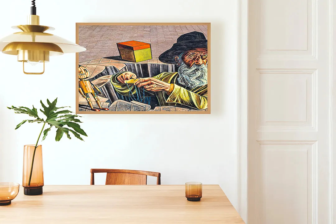 Metall Magnetboard mit hochwertigem Schilderij abstrakt Gesicht Design