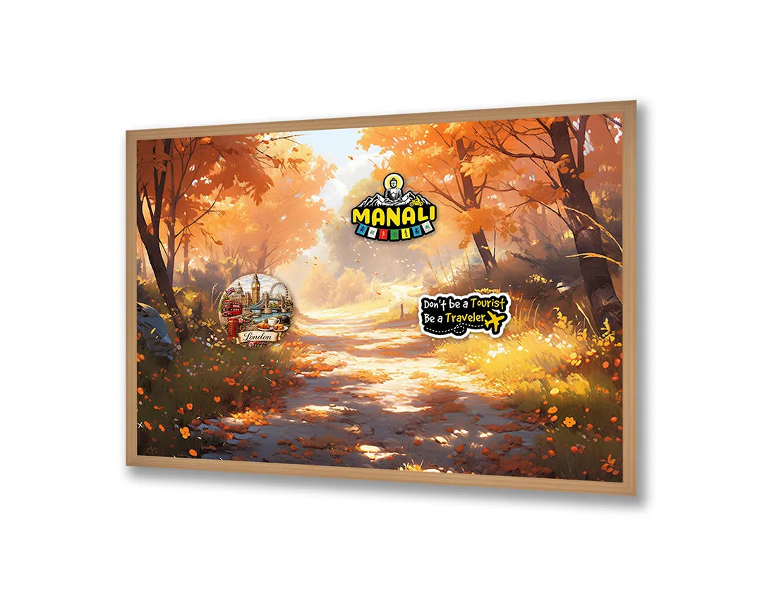 Metall Magnetboard mit hochwertigem Herfstbos pad Sonnenuntergang Design