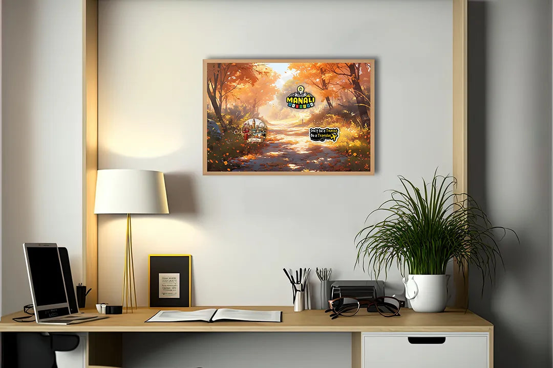 Metall Magnetboard mit hochwertigem Herfstbos pad Sonnenuntergang Design
