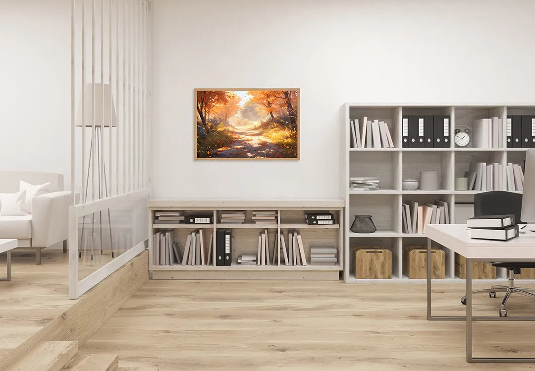 Metall Magnetboard mit hochwertigem Herfstbos pad Sonnenuntergang Design