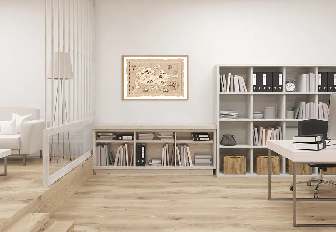 Metall Magnetboard mit hochwertigem Eiland Schatzkarte Design