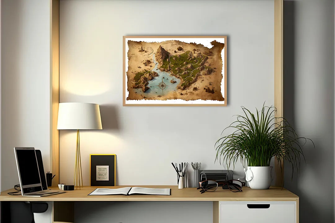 Metall Magnetboard mit hochwertigem Fantasie eiland Karte Design