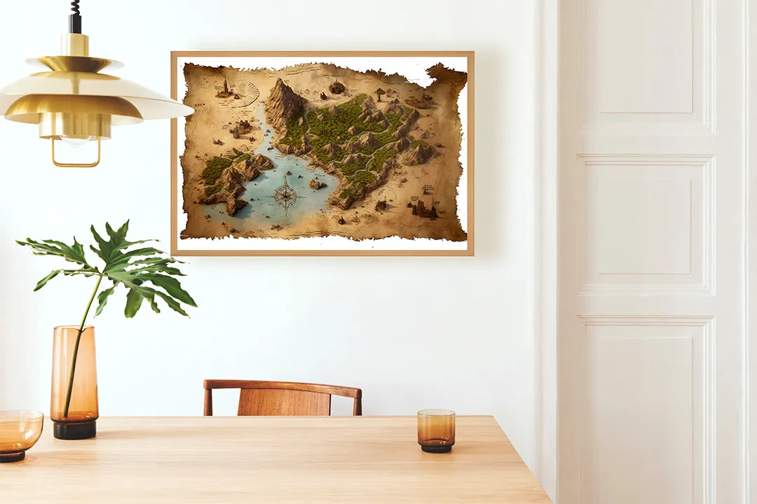 Metall Magnetboard mit hochwertigem Fantasie eiland Karte Design