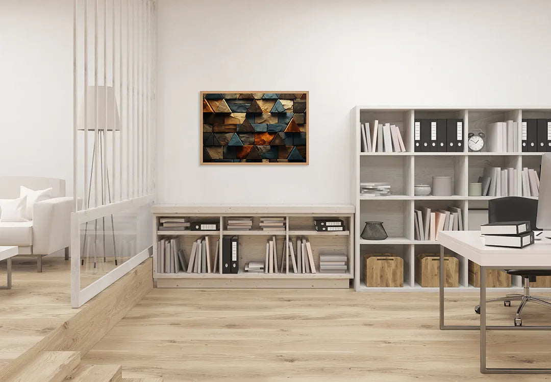 Metall Magnetboard mit hochwertigem Hölzerne 3d driehoeken Design