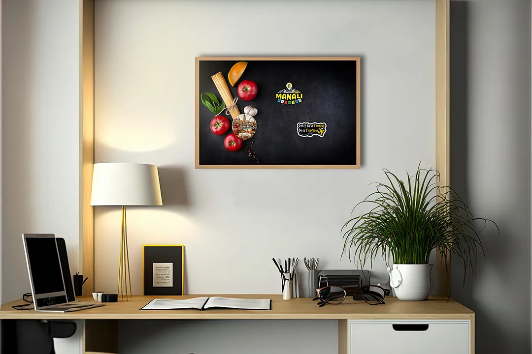 Metall Magnetboard mit hochwertigem Pasta Zutaten dunkel Design