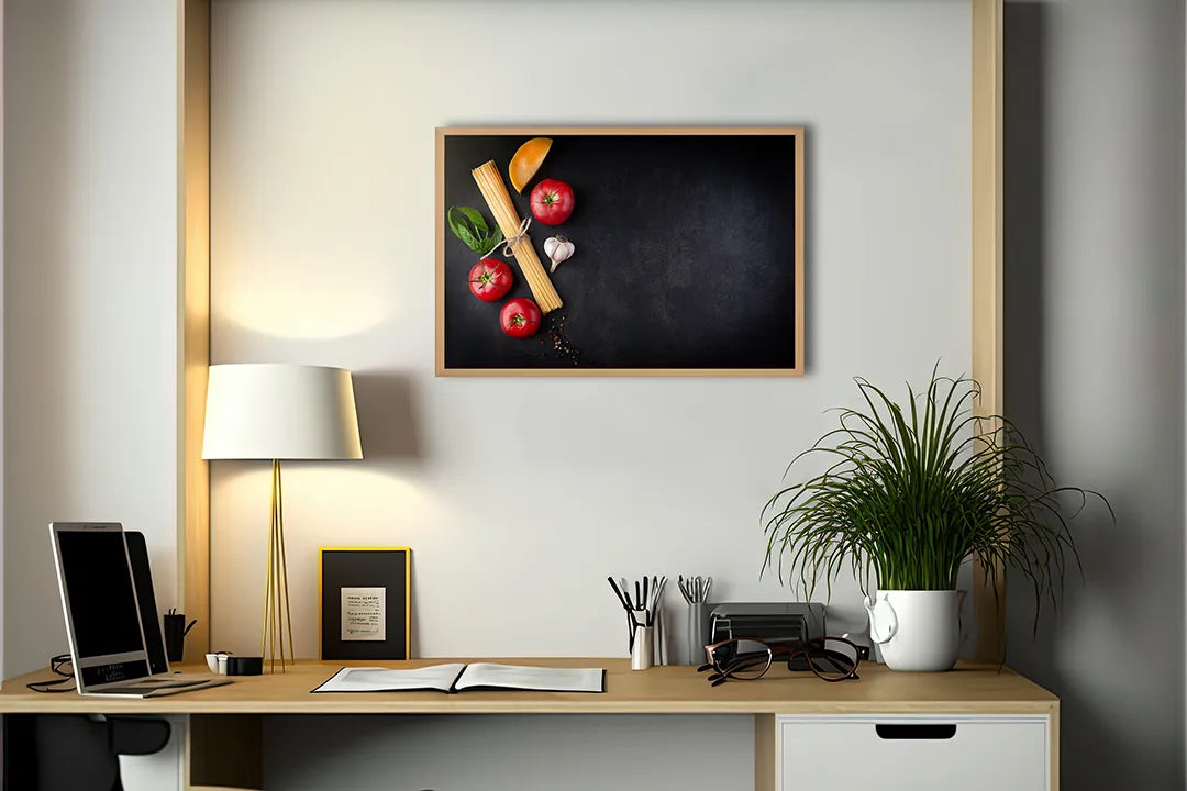 Metall Magnetboard mit hochwertigem Pasta Zutaten dunkel Design