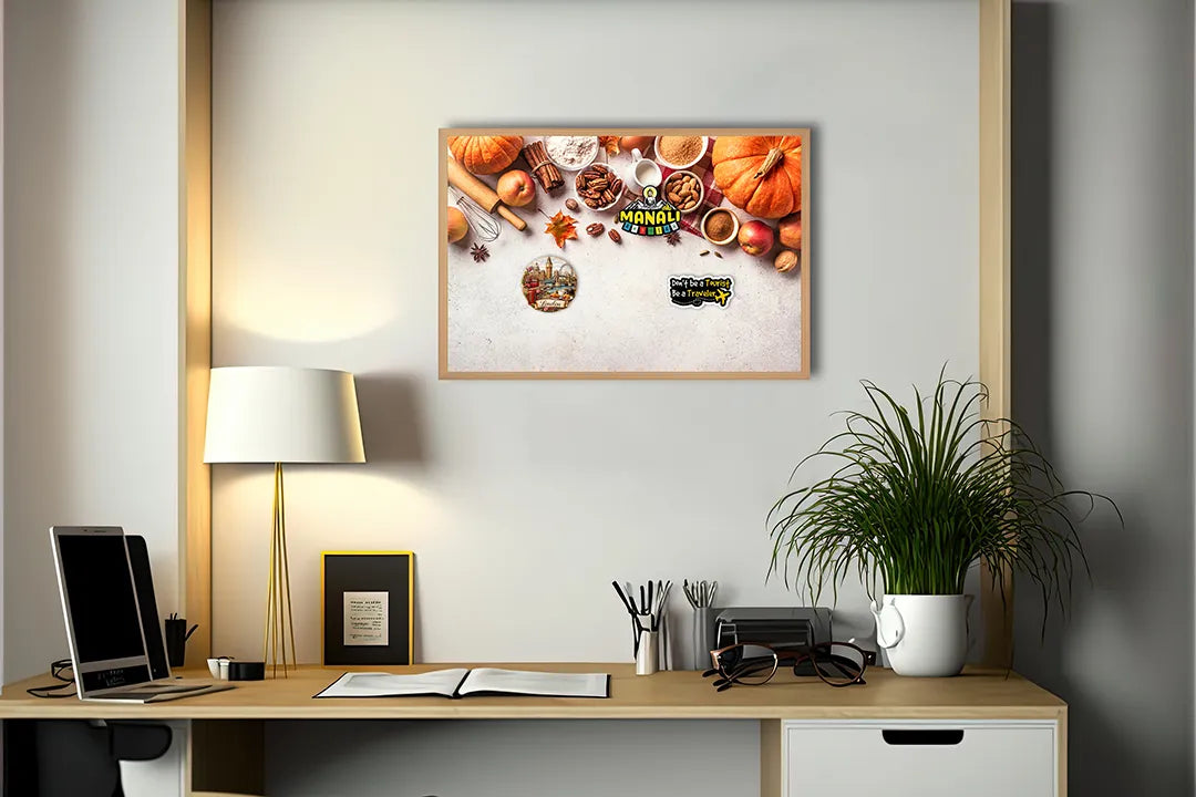 Metall Magnetboard mit hochwertigem Pompoenen und herfstkruiden Design