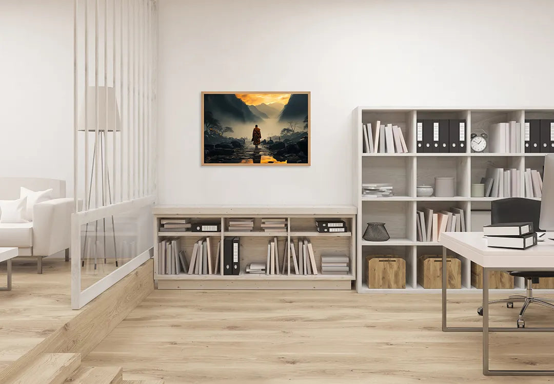 Metall Magnetboard mit hochwertigem Monnik in mistige Berge Design