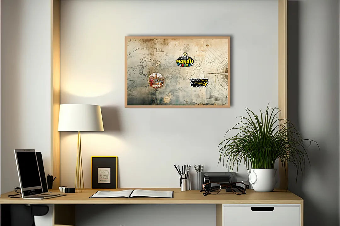 Metall Magnetboard mit hochwertigem Vage alte Weltkarte Design