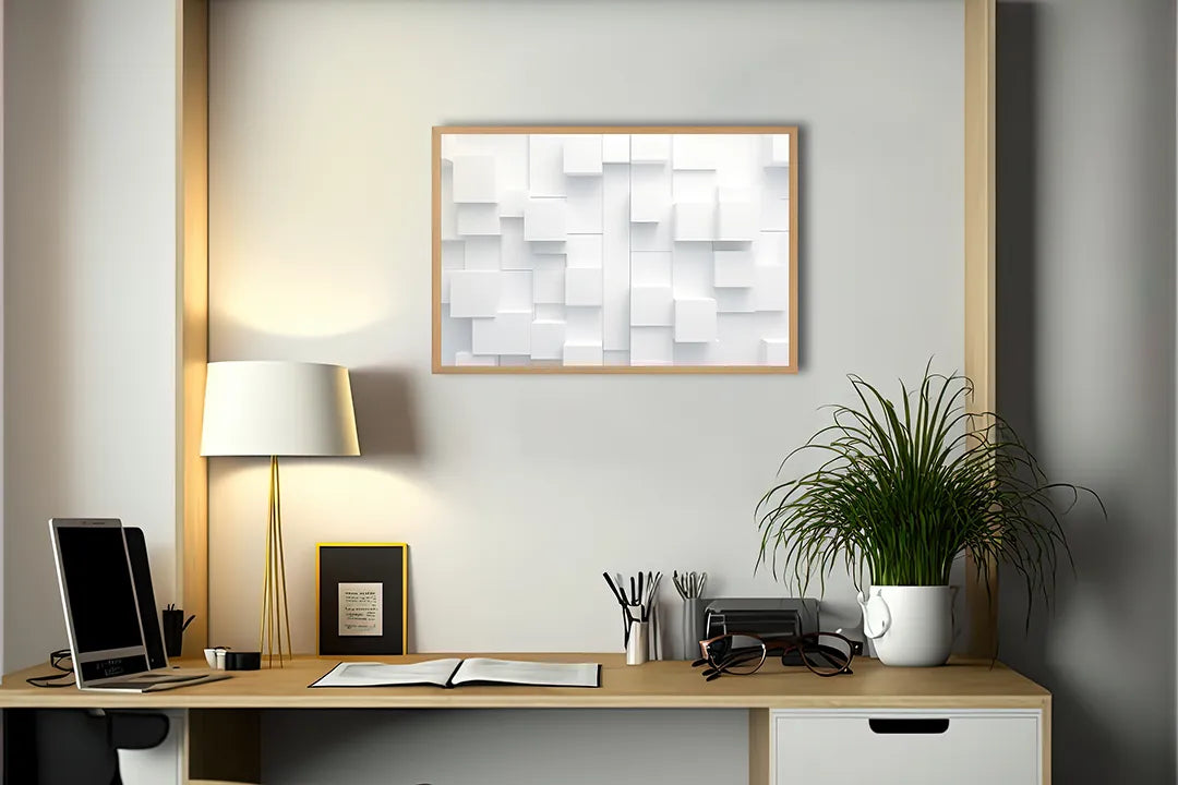 Metall Magnetboard mit hochwertigem Weiße 3d Blöcke Design