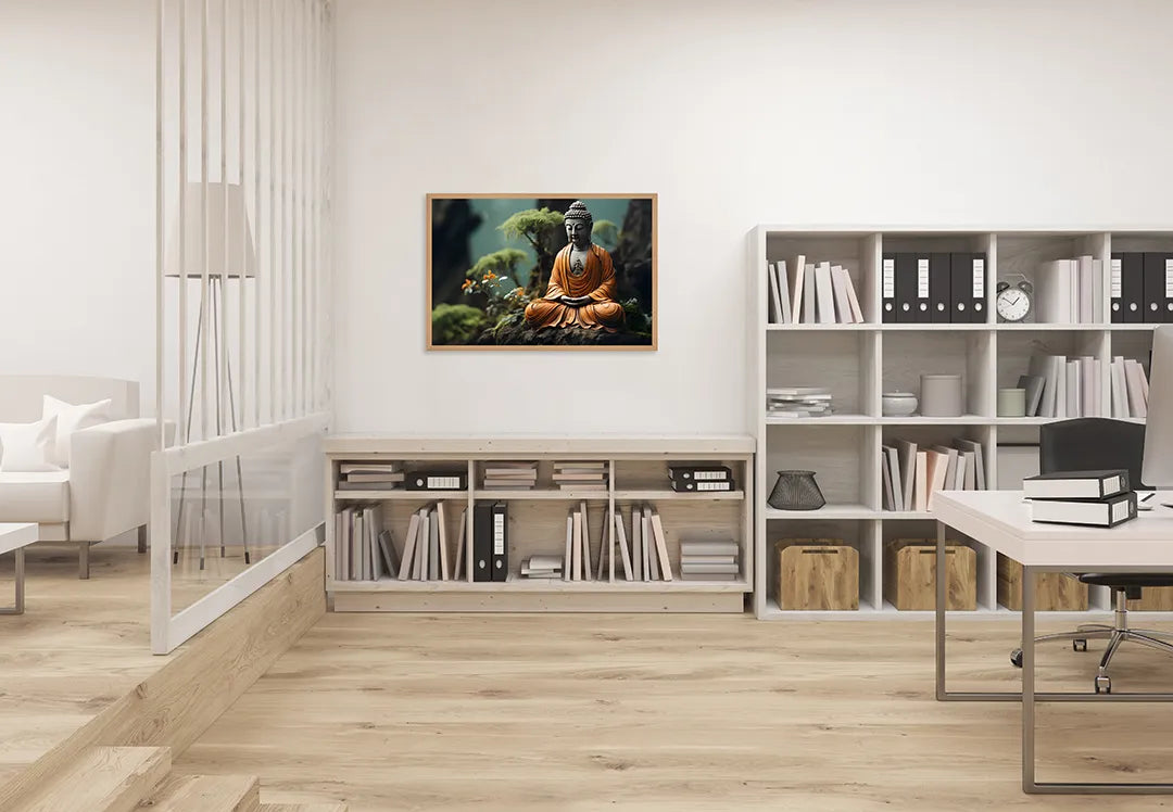 Metall Magnetboard mit hochwertigem Boeddha beeld in Wald Design