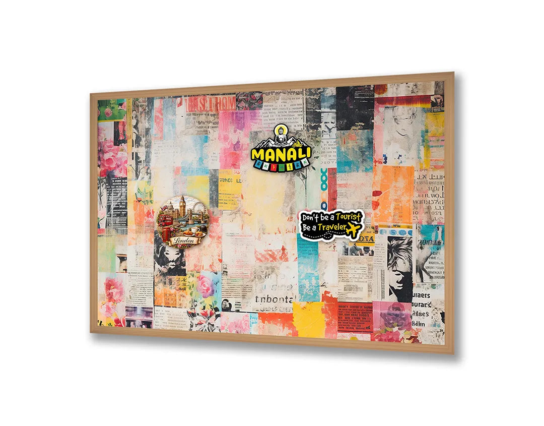 Metall Magnetboard mit hochwertigem Bunte collage abstrakt Design