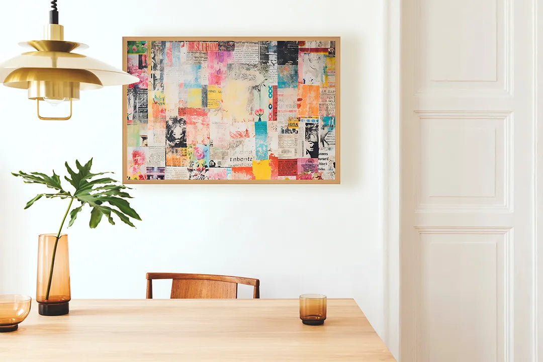 Metall Magnetboard mit hochwertigem Bunte collage abstrakt Design