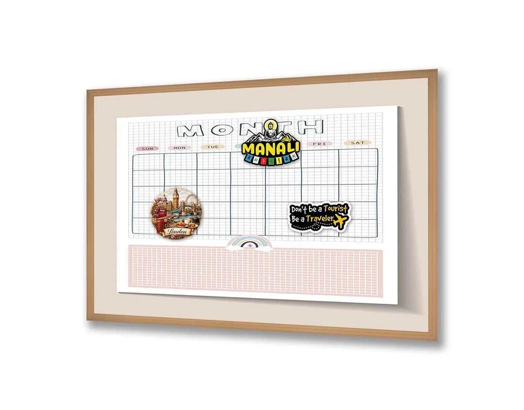 Metall Magnetboard mit hochwertigem Rosa Monatsplaner Design