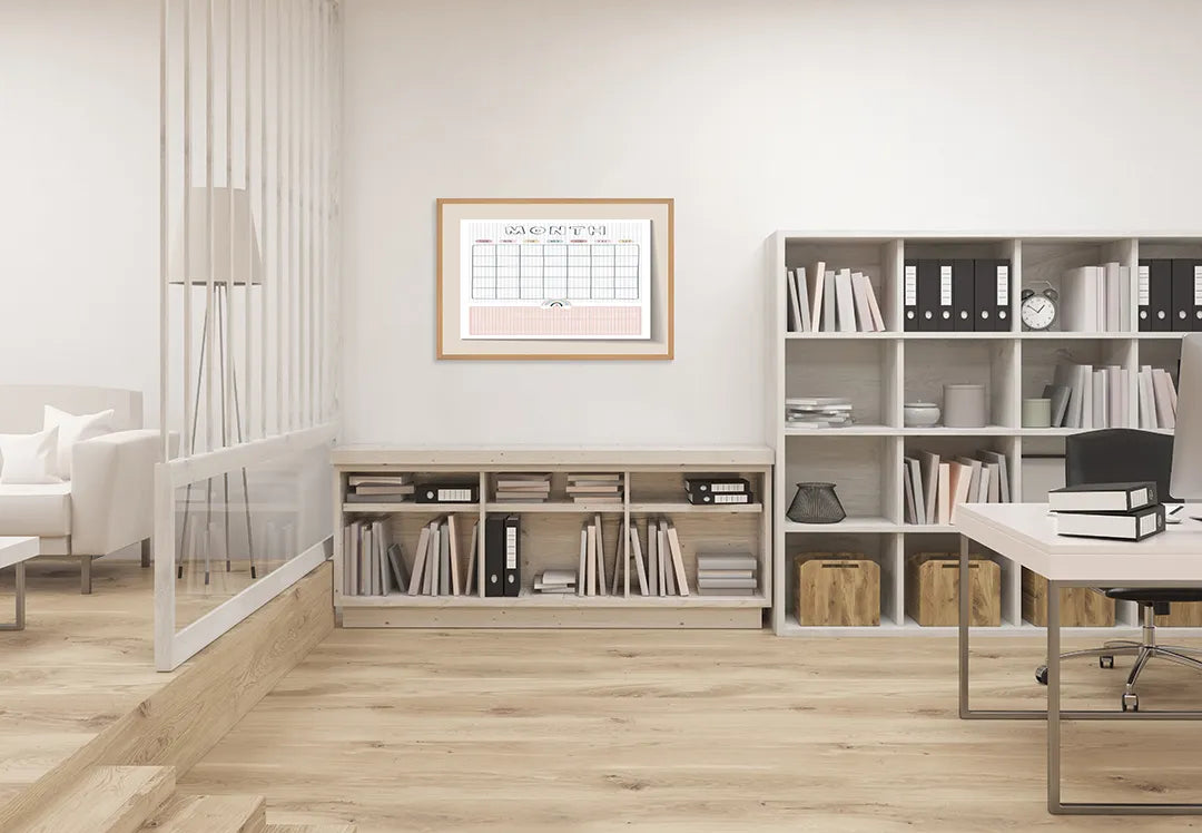 Metall Magnetboard mit hochwertigem Rosa Monatsplaner Design