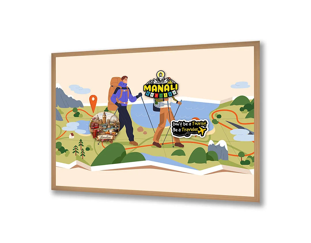 Metall Magnetboard mit hochwertigem Wandelaars in Berge Illustration Design