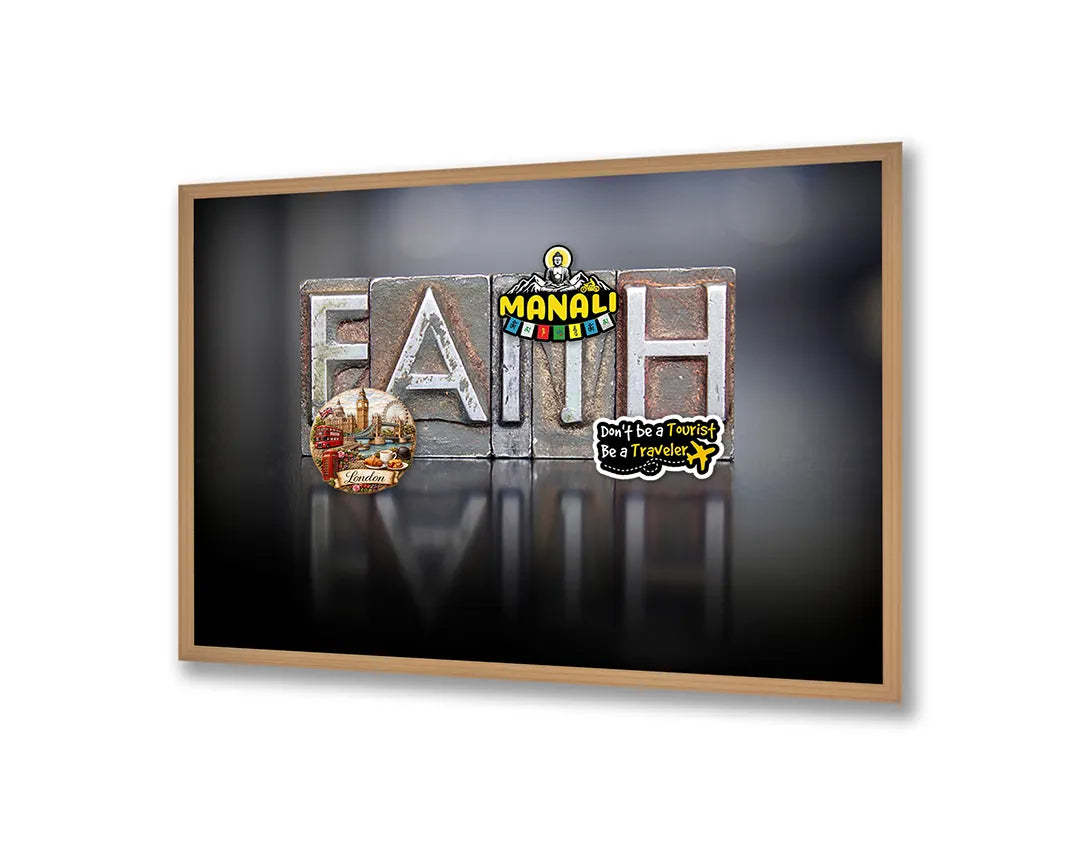 Metall Magnetboard mit hochwertigem Glaube Text Mit Reflectie Design