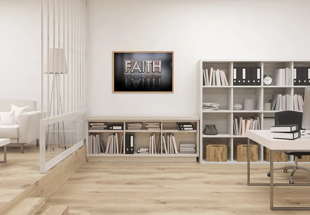 Metall Magnetboard mit hochwertigem Glaube Text Mit Reflectie Design
