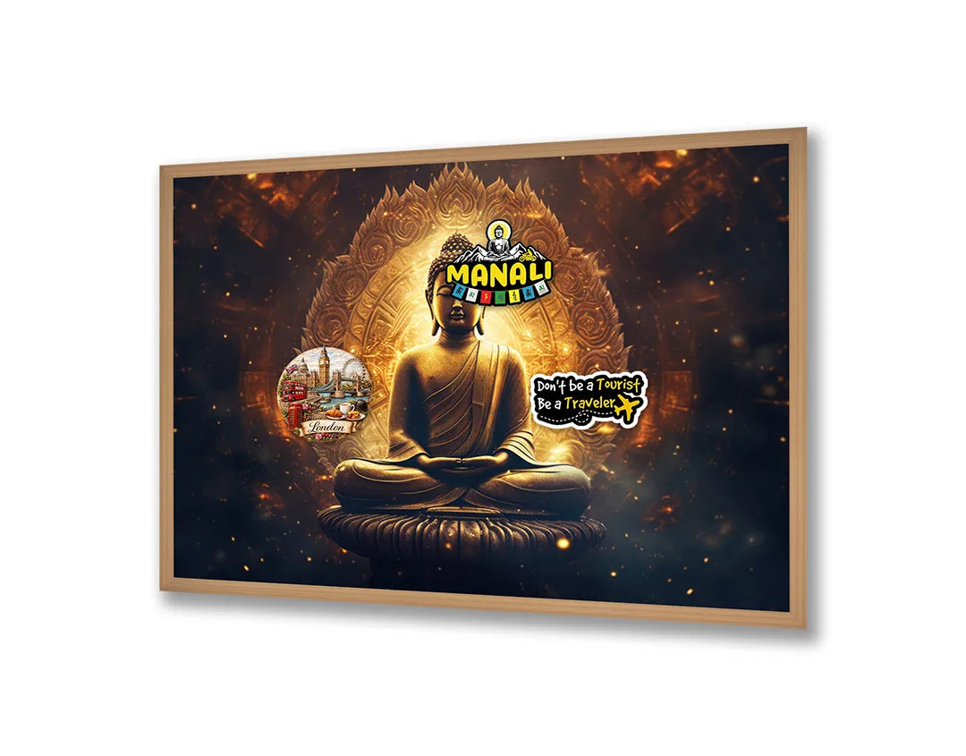 Metall Magnetboard mit hochwertigem Goldene boeddha gloed Design
