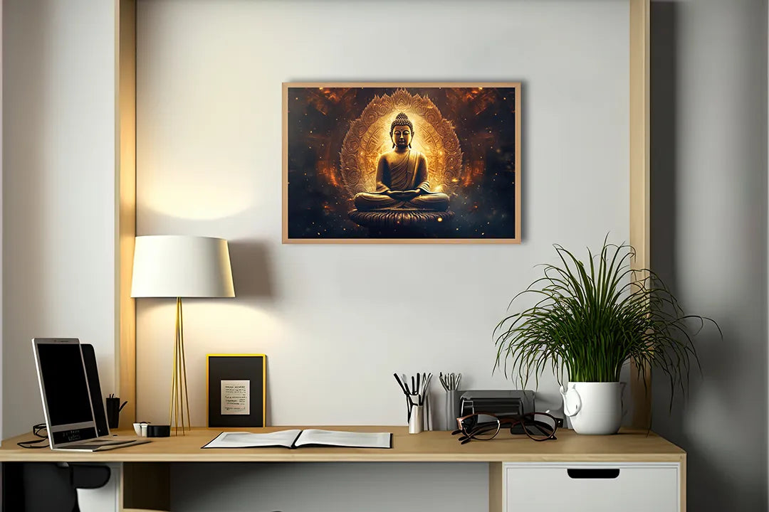 Metall Magnetboard mit hochwertigem Goldene boeddha gloed Design