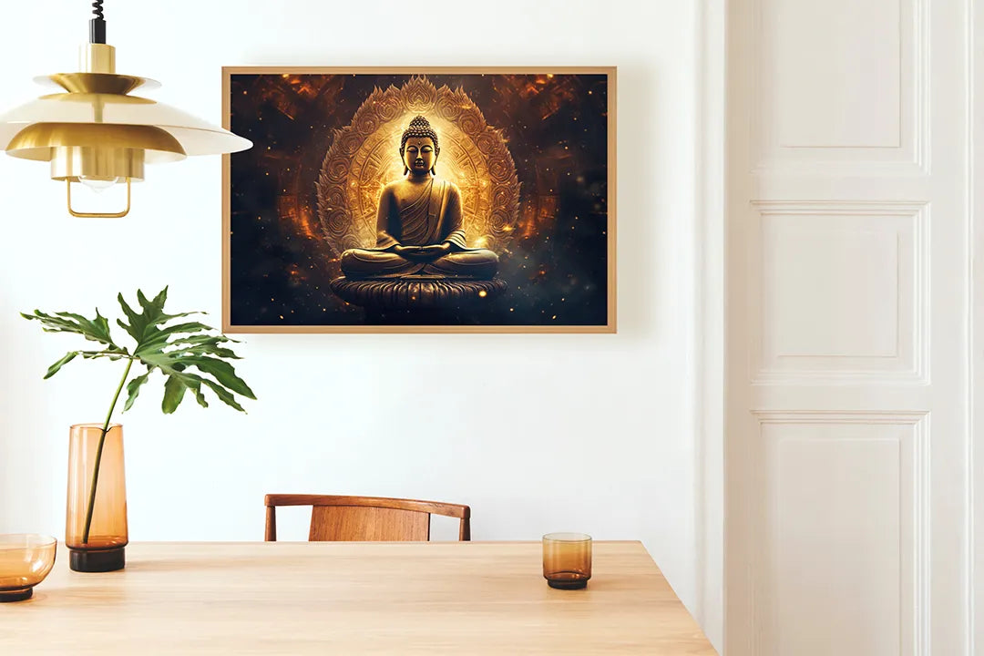 Metall Magnetboard mit hochwertigem Goldene boeddha gloed Design