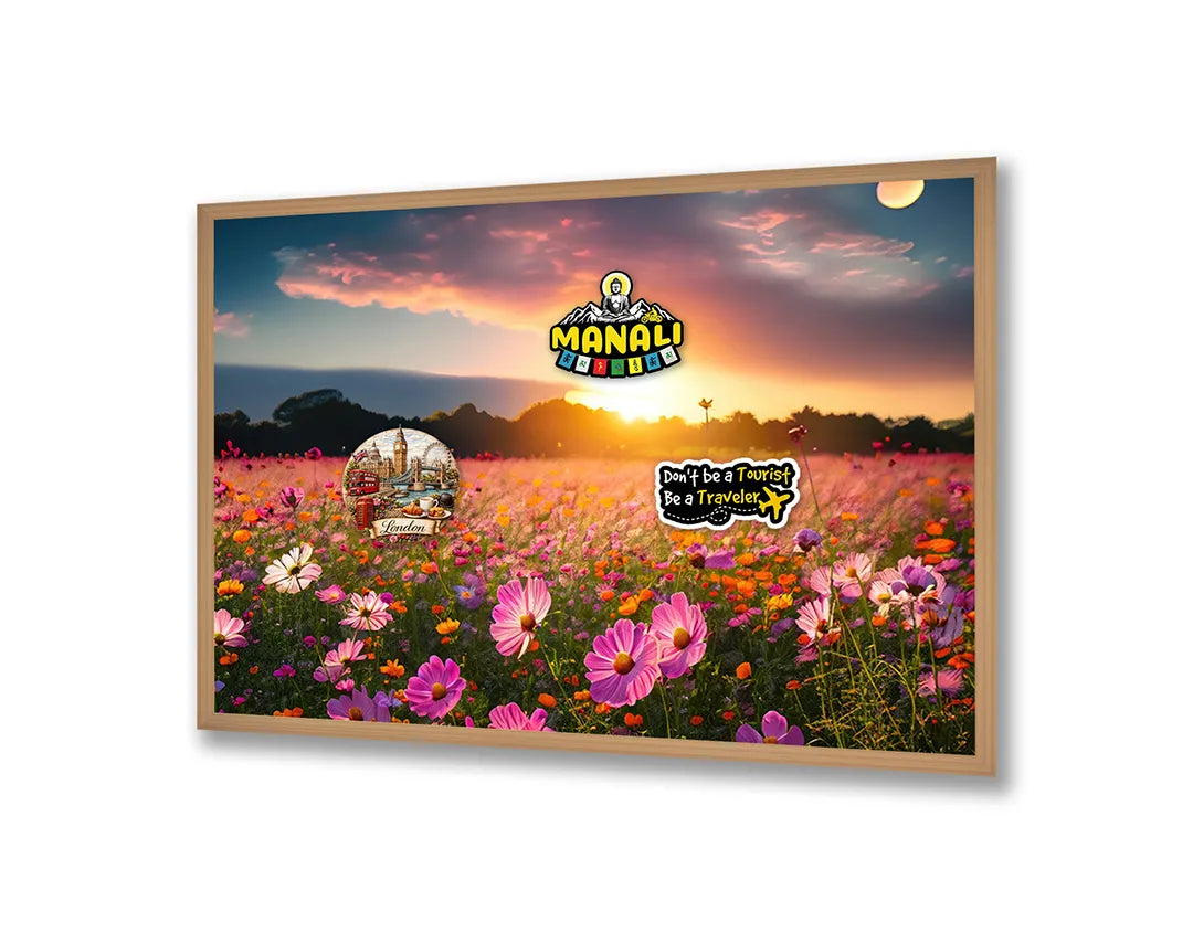 Metall Magnetboard mit hochwertigem Lavendelveld Sonnenuntergang Design
