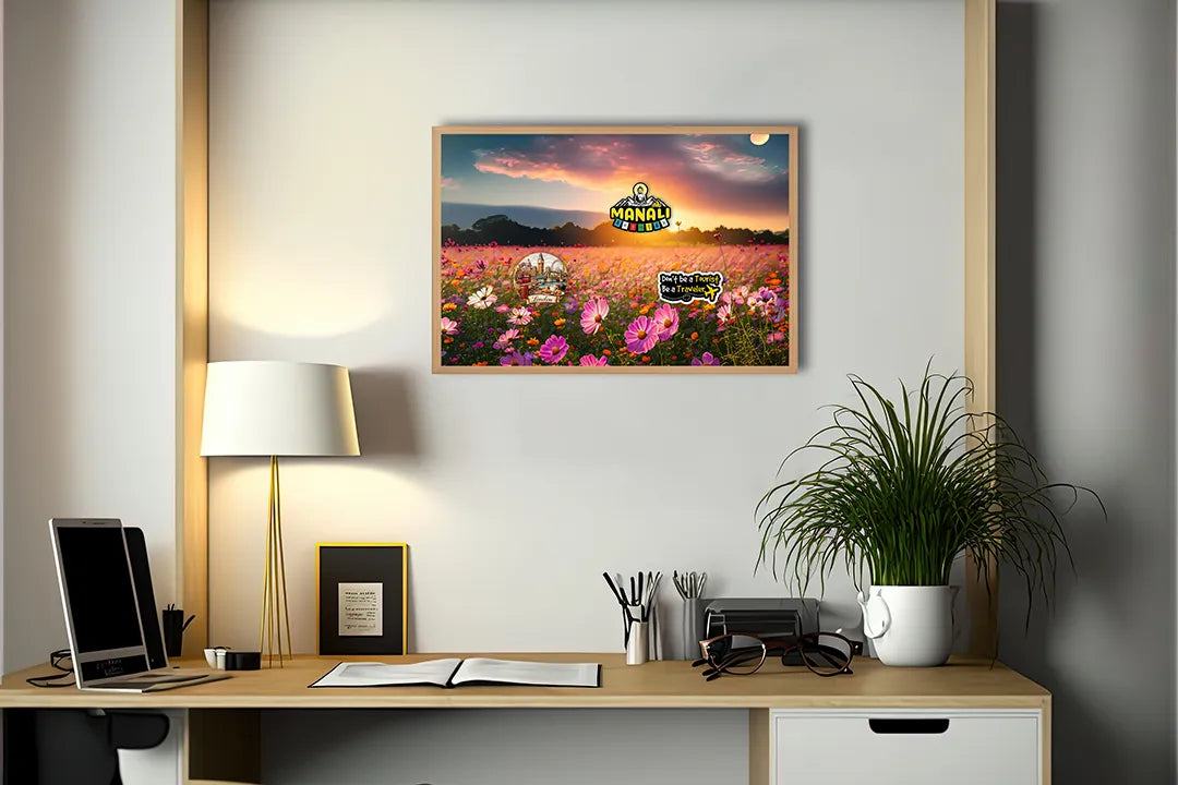 Metall Magnetboard mit hochwertigem Lavendelveld Sonnenuntergang Design