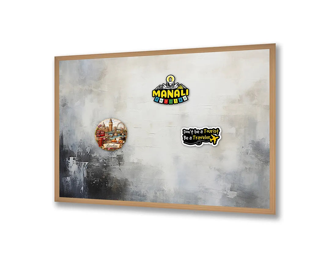 Metall Magnetboard mit hochwertigem Abstrakt beige grijs Design