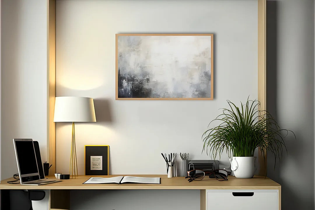 Metall Magnetboard mit hochwertigem Abstrakt beige grijs Design