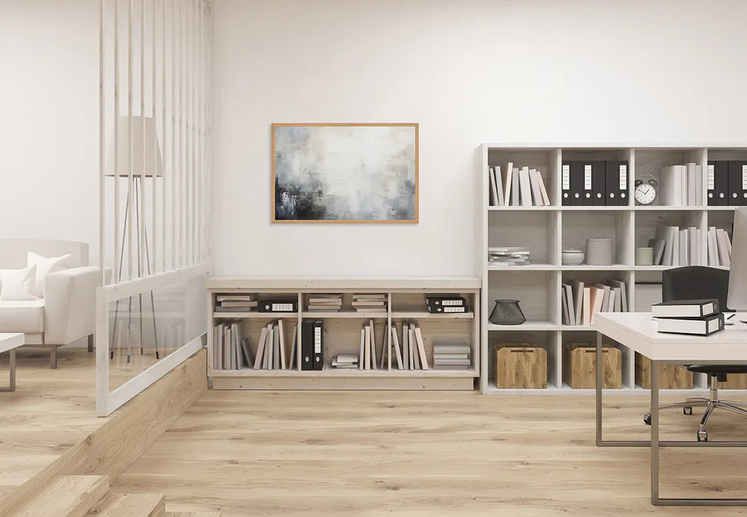 Metall Magnetboard mit hochwertigem Abstrakt beige grijs Design