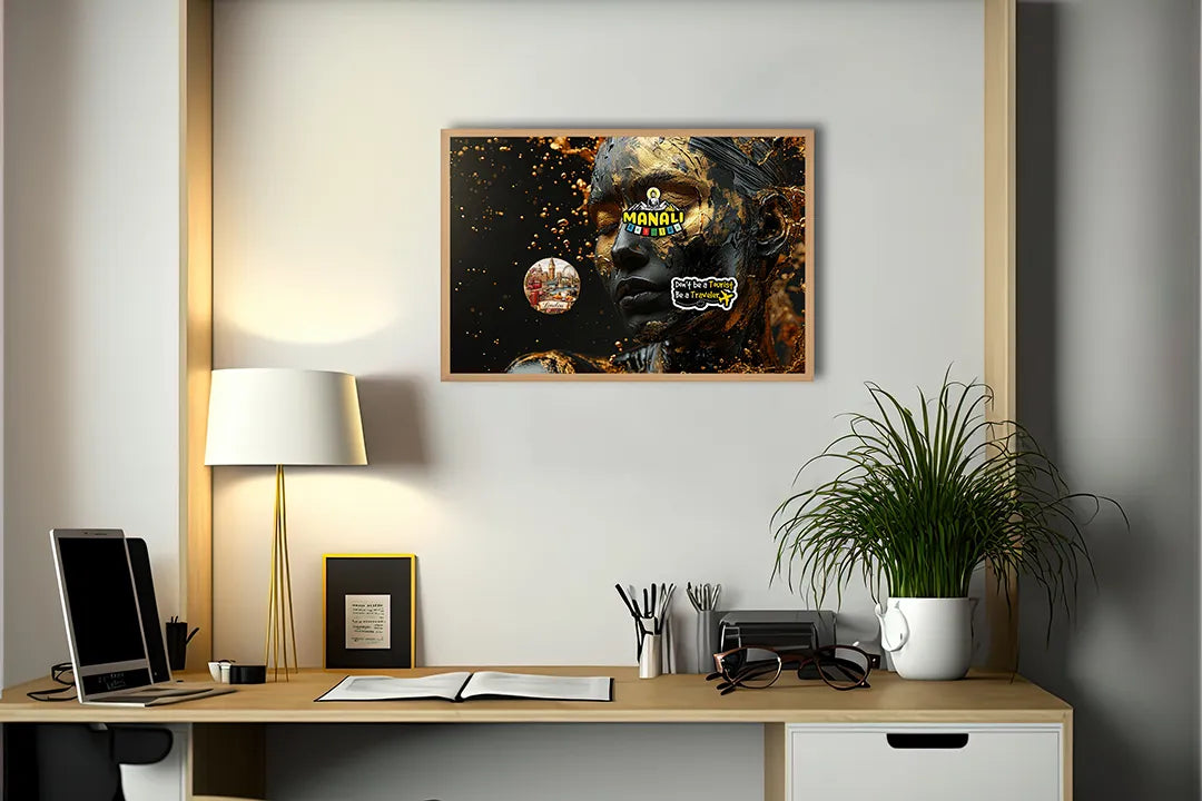 Metall Magnetboard mit hochwertigem Goldene Gesicht standbeeld Design