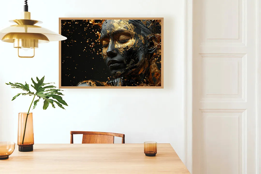Metall Magnetboard mit hochwertigem Goldene Gesicht standbeeld Design