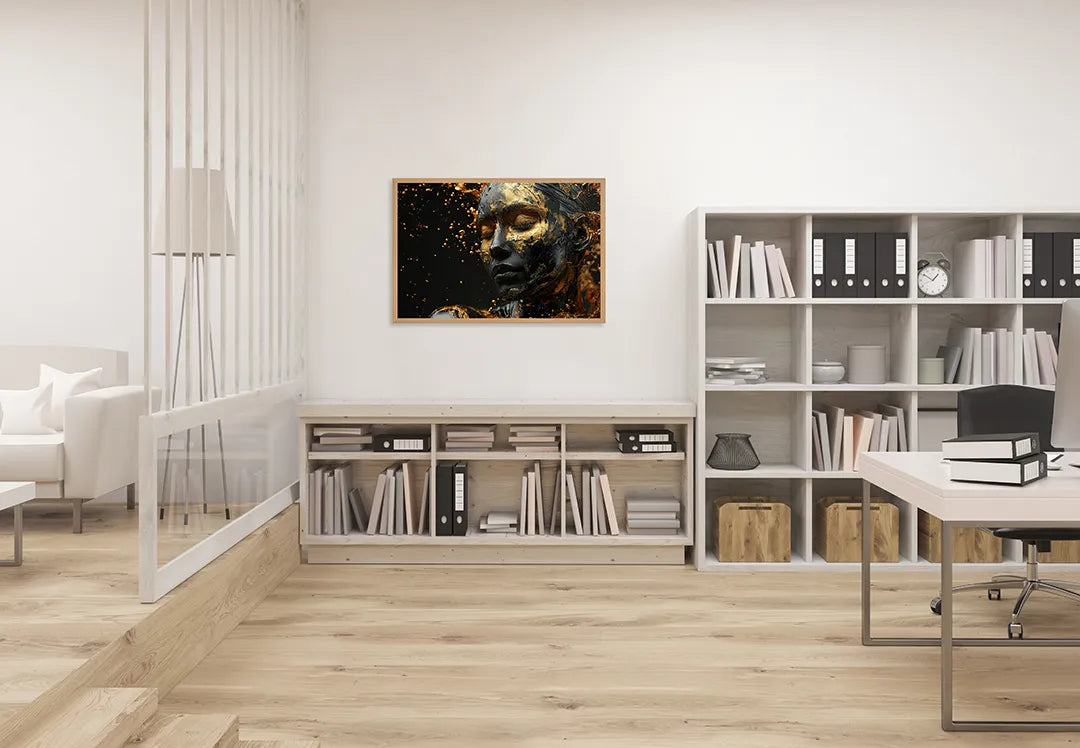Metall Magnetboard mit hochwertigem Goldene Gesicht standbeeld Design