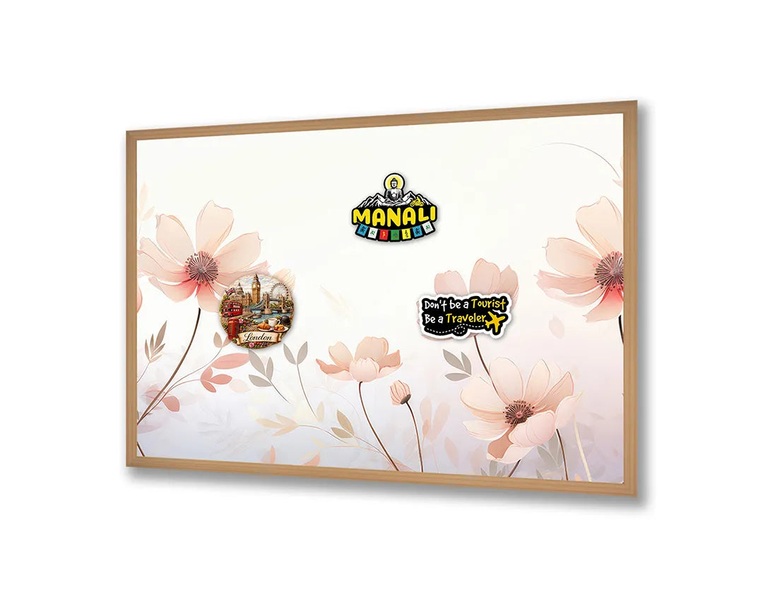 Metall Magnetboard mit hochwertigem Weiche rosa Blumen Aquarell Design
